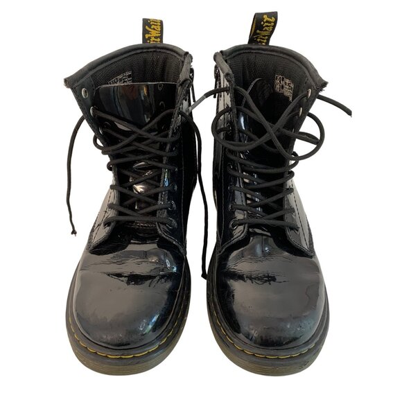 Dr. Martens Junior 1460 J Patent Leather Combat Boots Size 4 M / 5 L GUC 7482 - Picture 3 of 15